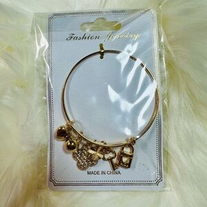 Fashion Jewelry Gold/Silver Tone Charm Bracelet